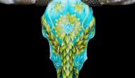 Turquoise  -  Acrylic on Skull